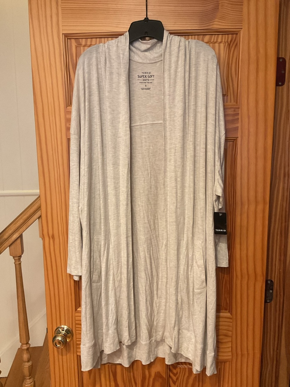 TORRID SUPERSOFT KNITS DRAPE CARDIGAN DUSTER WOMENS PLUS SZ 5 28 OATMEAL HEATHER